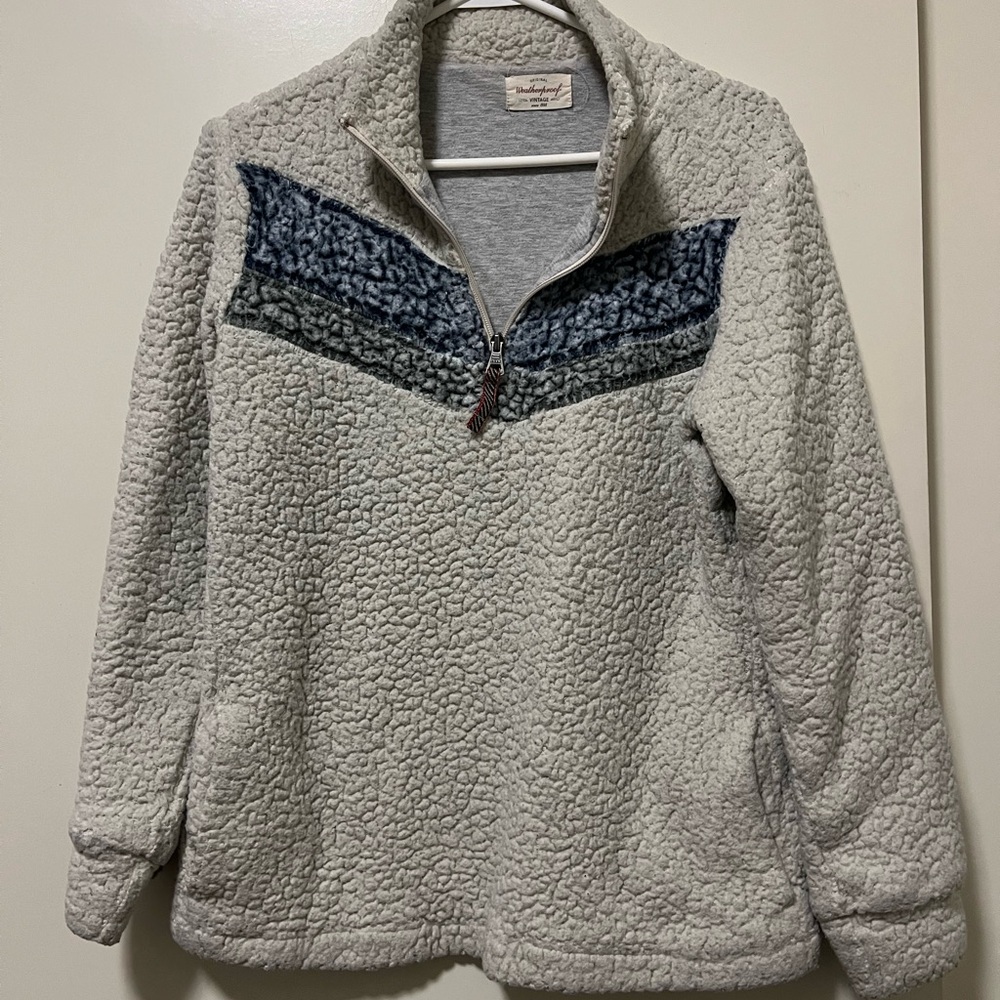 Weatherproof Sherpa with Blue Pattern